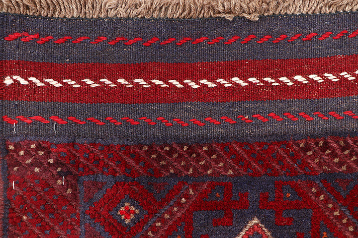 Dark Red Mashwani 1' 9 x 8' - No. 63645 - ALRUG Rug Store