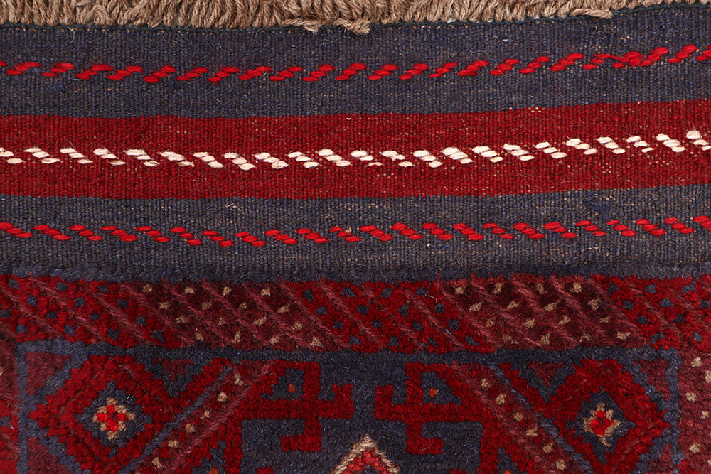 Dark Red Mashwani 1' 9 x 8' - No. 63645 - ALRUG Rug Store