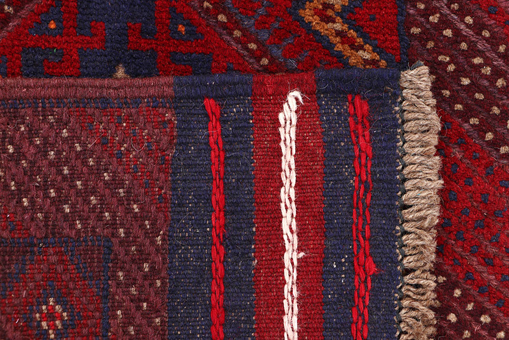 Dark Red Mashwani 1' 9 x 8' - No. 63645 - ALRUG Rug Store