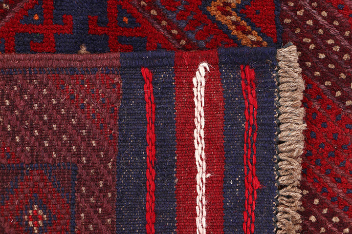 Dark Red Mashwani 1' 9 x 8' - No. 63645 - ALRUG Rug Store