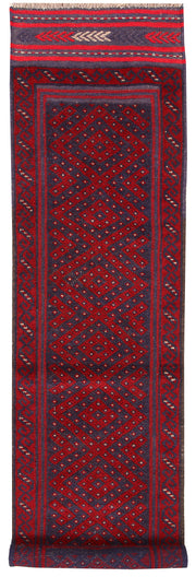 Dark Red Mashwani 2' x 7' 7 - No. 63646 - ALRUG Rug Store