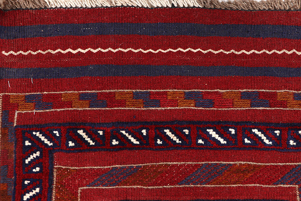 Dark Red Mashwani 2' 2 x 7' 9 - No. 63647 - ALRUG Rug Store