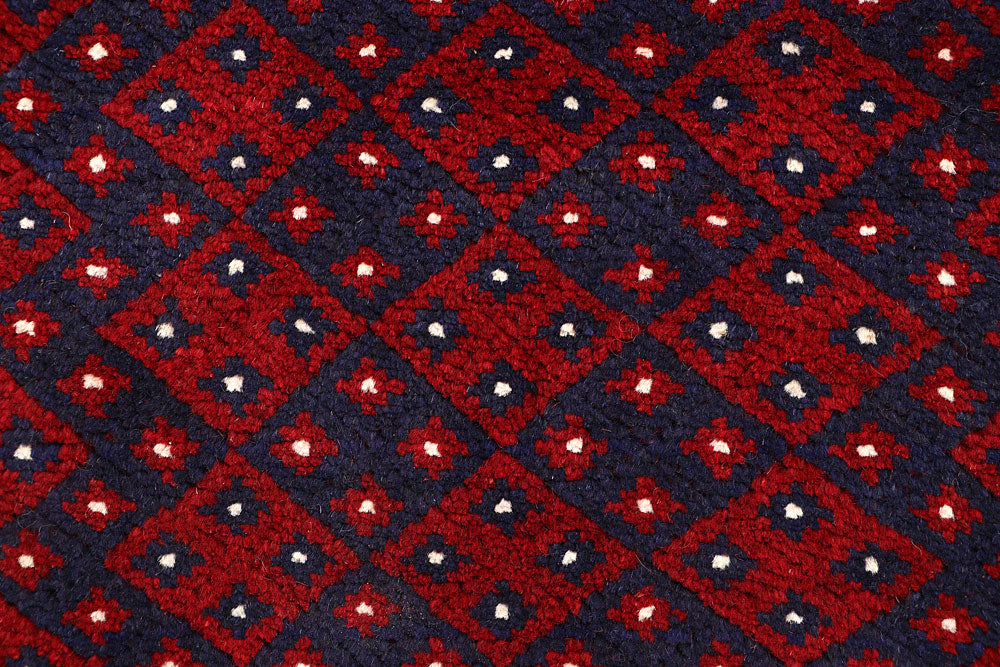 Dark Red Mashwani 2' 2 x 7' 9 - No. 63647 - ALRUG Rug Store