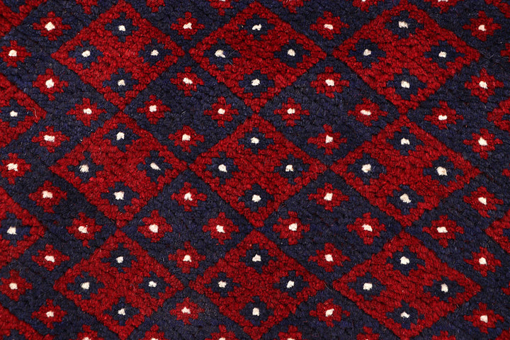 Dark Red Mashwani 2' 2 x 7' 9 - No. 63647 - ALRUG Rug Store