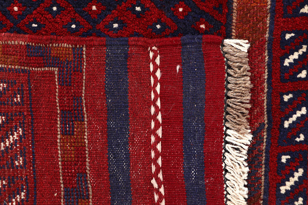 Dark Red Mashwani 2' 2 x 7' 9 - No. 63647 - ALRUG Rug Store