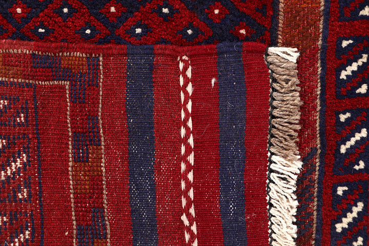 Dark Red Mashwani 2' 2 x 7' 9 - No. 63647 - ALRUG Rug Store