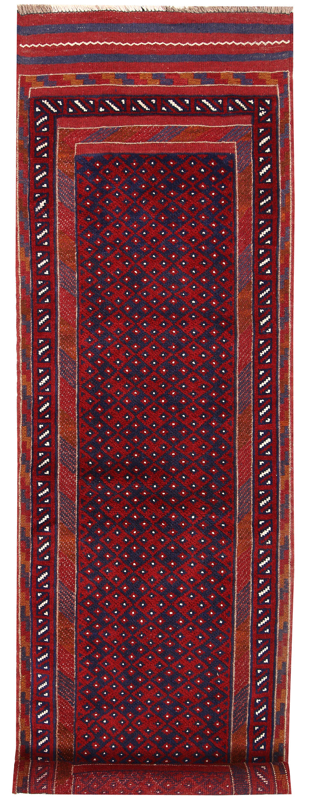 Dark Red Mashwani 2' 2 x 7' 9 - No. 63647 - ALRUG Rug Store