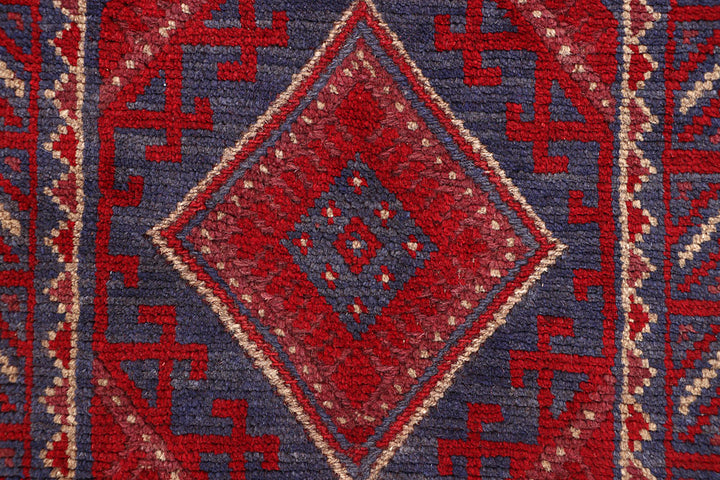 Dark Red Mashwani 2' x 7' 9 - No. 63648 - ALRUG Rug Store