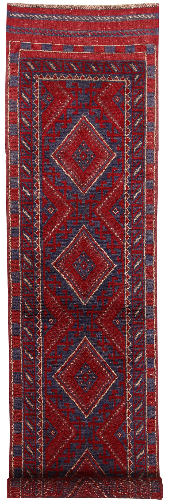 Dark Red Mashwani 2' x 7' 9 - No. 63648 - ALRUG Rug Store