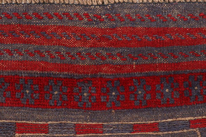 Dark Red Mashwani 2' 1 x 8' 1 - No. 63649 - ALRUG Rug Store