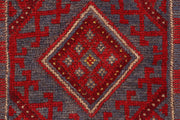 Dark Red Mashwani 2' 1 x 8' 1 - No. 63649 - ALRUG Rug Store