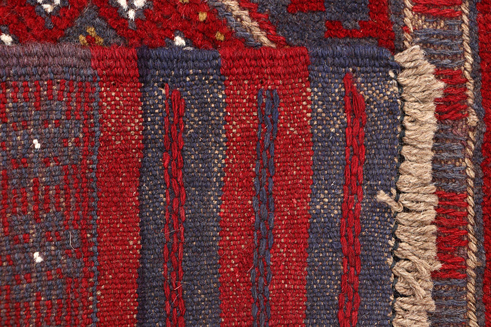 Dark Red Mashwani 2' 1 x 8' 1 - No. 63649 - ALRUG Rug Store