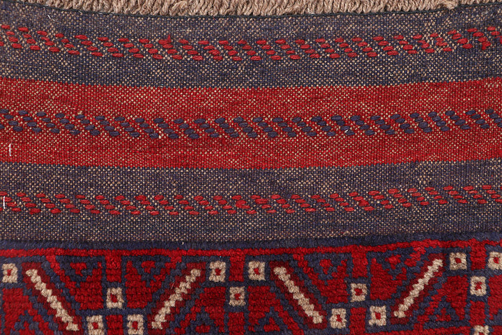 Dark Red Mashwani 2' x 8' 2 - No. 63651 - ALRUG Rug Store