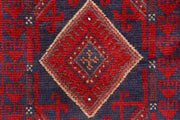 Dark Red Mashwani 2' 2 x 8' - No. 63652 - ALRUG Rug Store