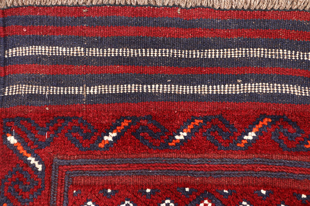 Dark Red Mashwani 2' x 7' 6 - No. 63653 - ALRUG Rug Store