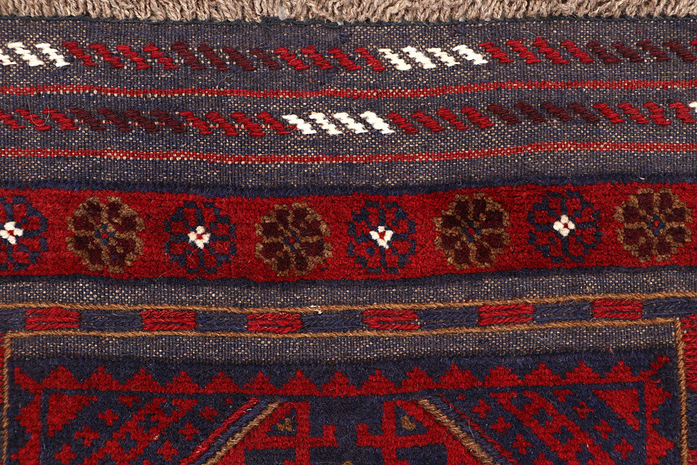 Dark Red Mashwani 1' 10 x 7' 5 - No. 63654 - ALRUG Rug Store