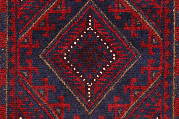 Dark Red Mashwani 1' 10 x 7' 5 - No. 63654 - ALRUG Rug Store