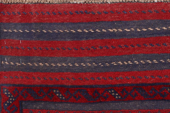 Dark Red Mashwani 2' 3 x 8' 2 - No. 63655 - ALRUG Rug Store