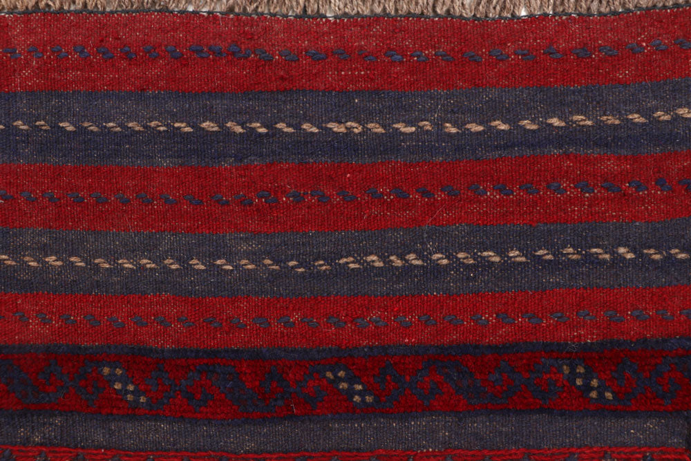 Dark Red Mashwani 2' 3 x 8' 2 - No. 63655 - ALRUG Rug Store