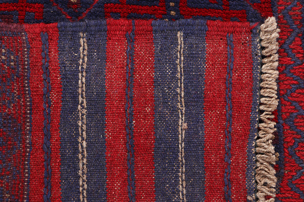 Dark Red Mashwani 2' 3 x 8' 2 - No. 63655 - ALRUG Rug Store
