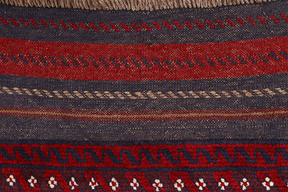 Dark Red Mashwani 2' 1 x 8' 2 - No. 63657 - ALRUG Rug Store