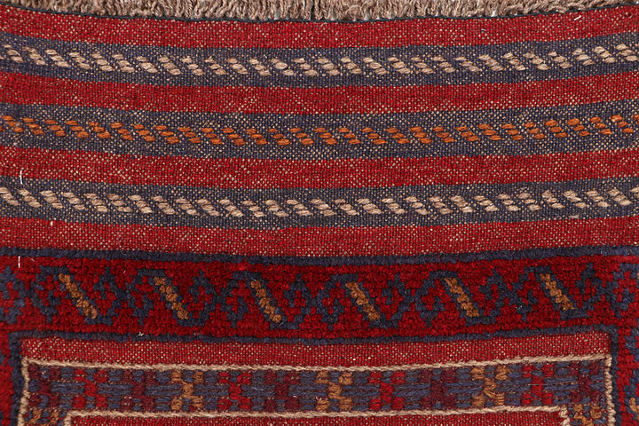 Dark Red Mashwani 2' 1 x 8' 2 - No. 63658 - ALRUG Rug Store