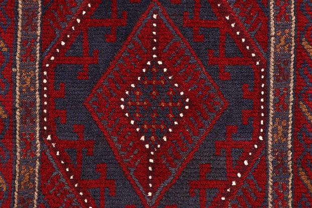 Dark Red Mashwani 2' 1 x 8' 2 - No. 63658 - ALRUG Rug Store