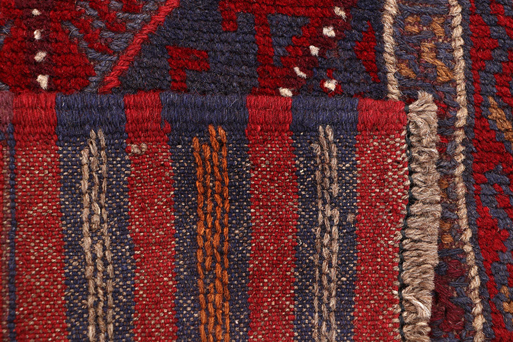 Dark Red Mashwani 2' 1 x 8' 2 - No. 63658 - ALRUG Rug Store