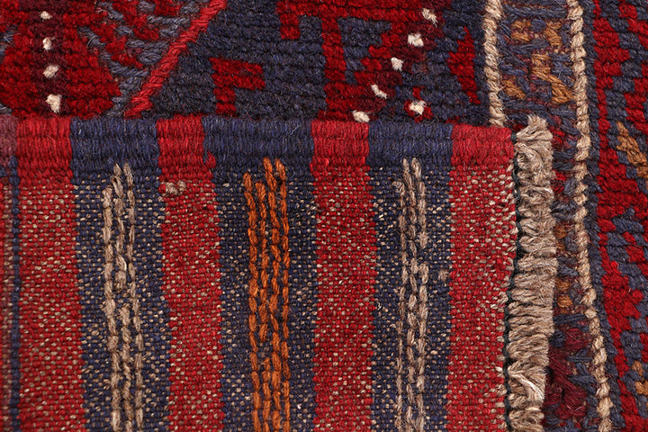 Dark Red Mashwani 2' 1 x 8' 2 - No. 63658 - ALRUG Rug Store