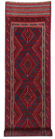 Dark Red Mashwani 2' 1 x 8' 2 - No. 63658 - ALRUG Rug Store