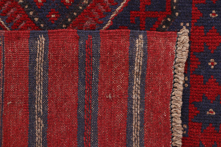 Dark Red Mashwani 2' 2 x 8' - No. 63659 - ALRUG Rug Store