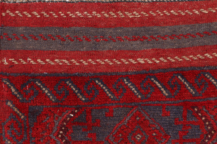 Dark Red Mashwani 2' x 7' 11 - No. 63660 - ALRUG Rug Store