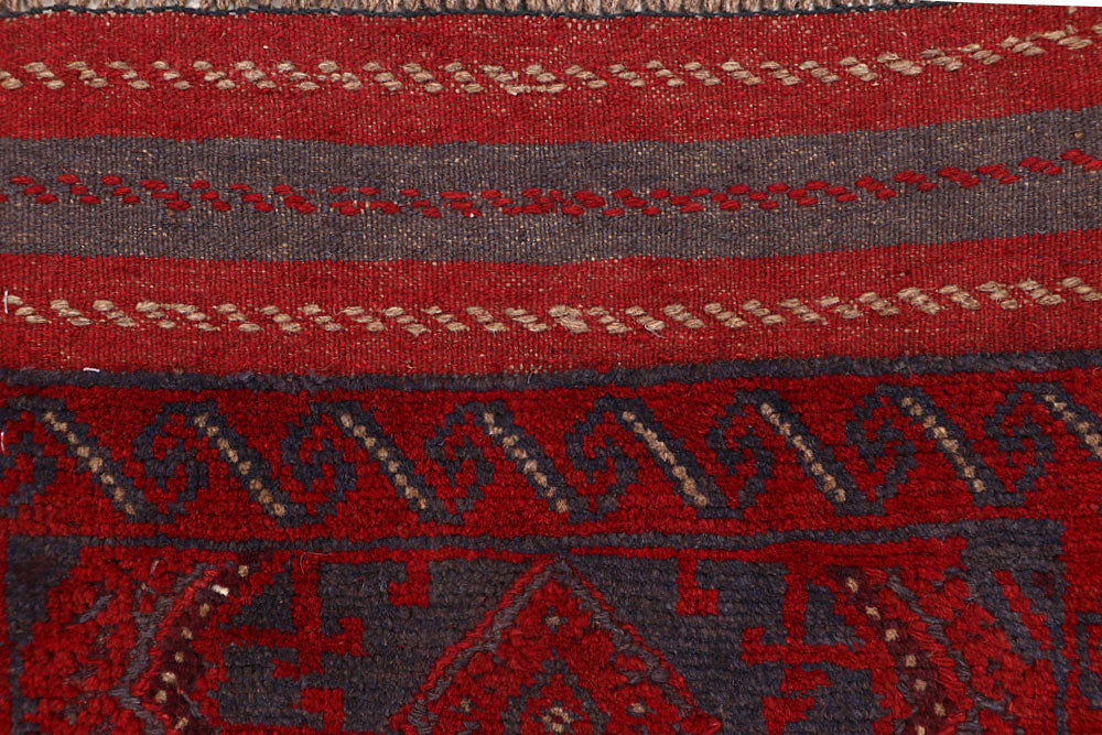 Dark Red Mashwani 2' x 7' 11 - No. 63660 - ALRUG Rug Store