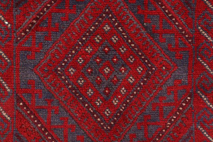 Dark Red Mashwani 2' x 7' 11 - No. 63660 - ALRUG Rug Store