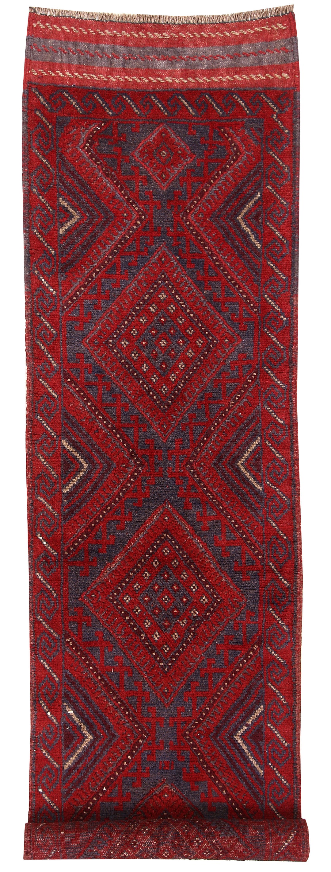 Dark Red Mashwani 2' x 7' 11 - No. 63660 - ALRUG Rug Store