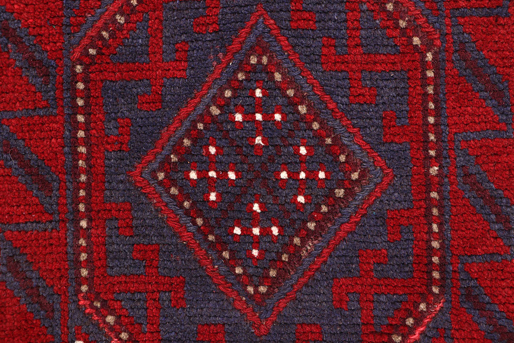Dark Red Mashwani 2' x 7' 10 - No. 63661 - ALRUG Rug Store