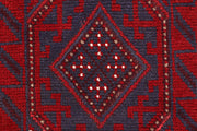 Dark Red Mashwani 2' x 7' 10 - No. 63661 - ALRUG Rug Store