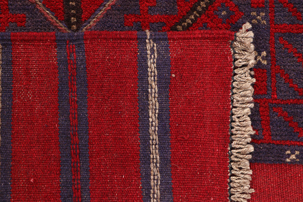 Dark Red Mashwani 2' x 8' 11 - No. 63662 - ALRUG Rug Store