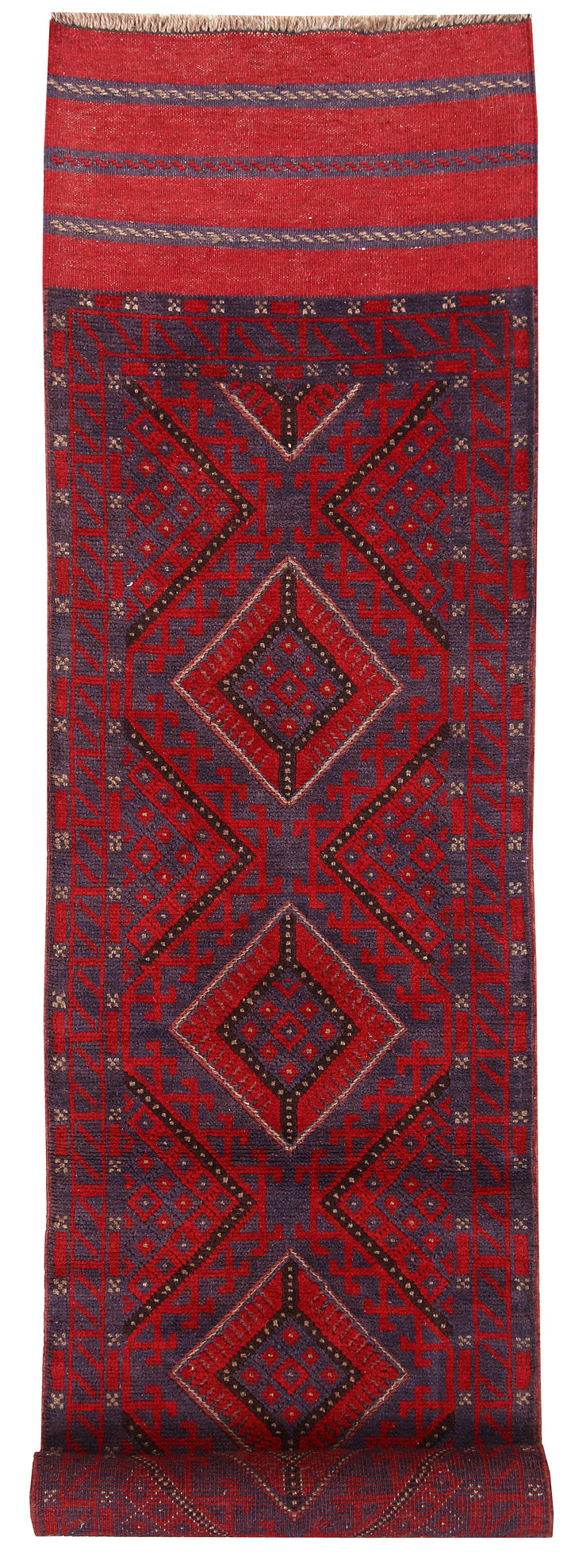 Dark Red Mashwani 2' x 8' 11 - No. 63662 - ALRUG Rug Store