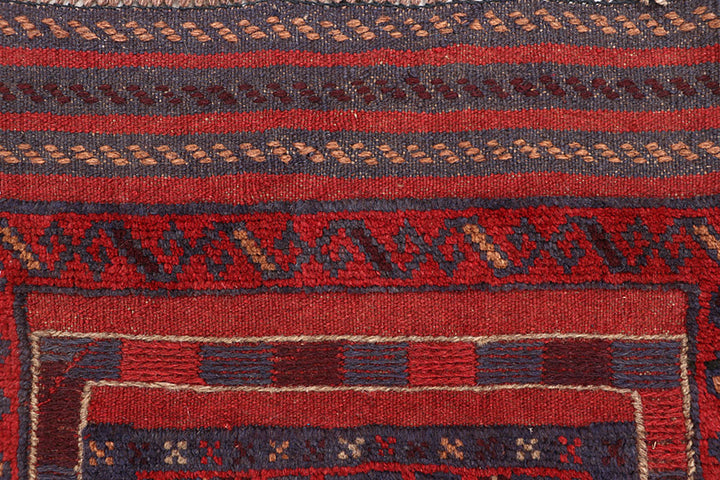 Dark Red Mashwani 2' 1 x 8' 3 - No. 63663 - ALRUG Rug Store