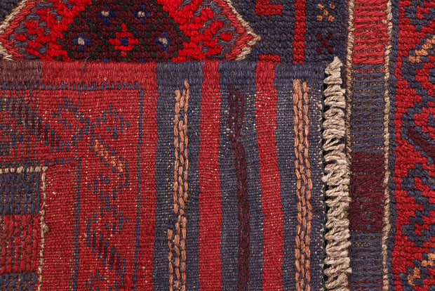 Dark Red Mashwani 2' 1 x 8' 3 - No. 63663 - ALRUG Rug Store