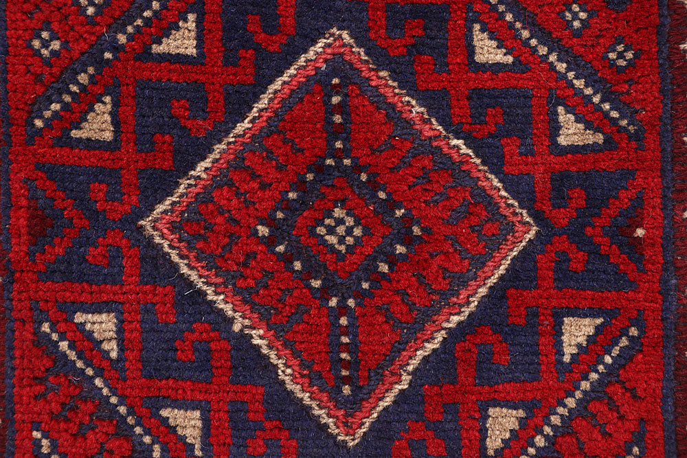Dark Red Mashwani 1' 11 x 7' 1 - No. 63664 - ALRUG Rug Store