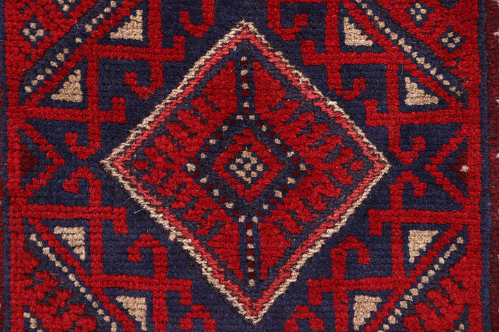 Dark Red Mashwani 1' 11 x 7' 1 - No. 63664 - ALRUG Rug Store