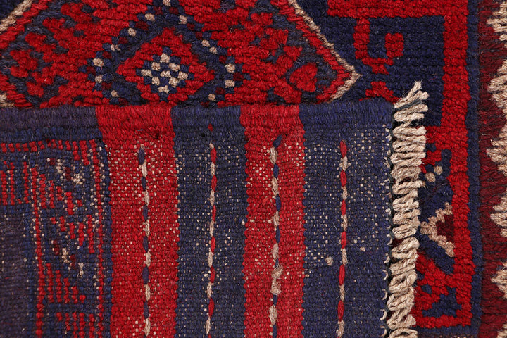 Dark Red Mashwani 1' 11 x 7' 1 - No. 63664 - ALRUG Rug Store