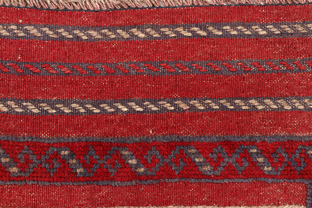 Dark Red Mashwani 2' x 7' 9 - No. 63665 - ALRUG Rug Store