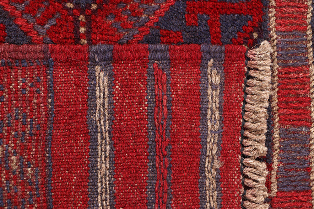 Dark Red Mashwani 2' x 7' 9 - No. 63665 - ALRUG Rug Store