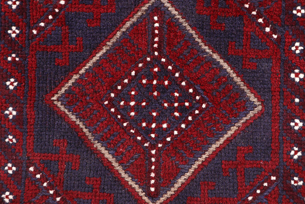 Dark Red Mashwani 1' 10 x 8' 2 - No. 63667 - ALRUG Rug Store