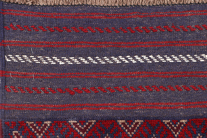 Dark Red Mashwani 2' 2 x 8' 2 - No. 63668 - ALRUG Rug Store