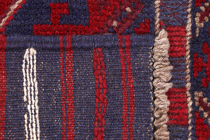 Dark Red Mashwani 2' 2 x 8' 2 - No. 63668 - ALRUG Rug Store