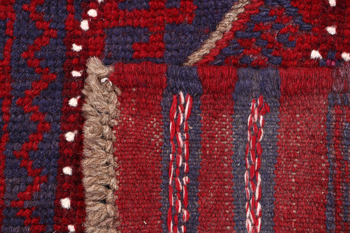 Dark Red Mashwani 2' 2 x 8' 10 - No. 63669 - ALRUG Rug Store